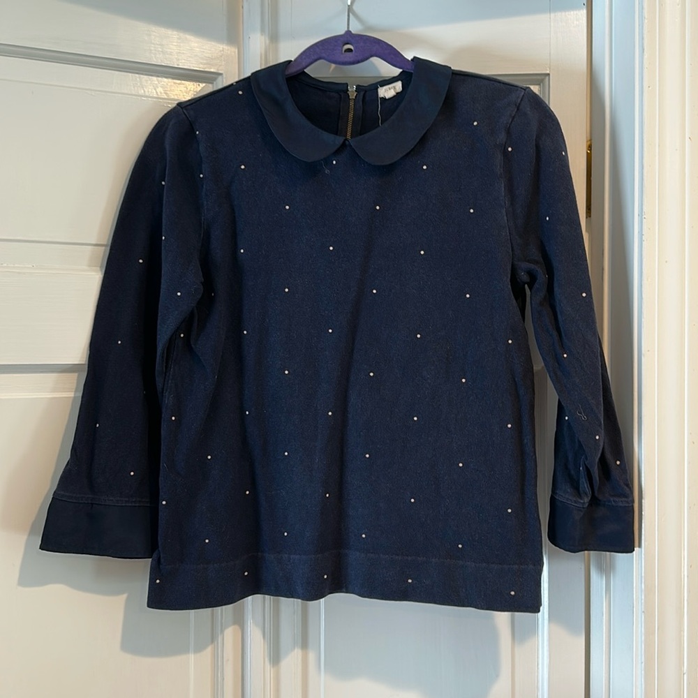 Jcrew Factory Polka Dot Peter Pan Collar Sweater